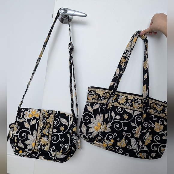 Vera Bradley Lindsey Yellow Bird Pattern Messenger Bag - Picture 17 of 17